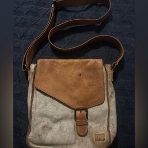 Tan and Cream Crossbody Bag
